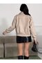 New Season Women's Oversized Mock Neck Double-Pocket Imported Suede Jacket - 7