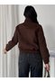 New Season Women's Oversized Mock Neck Double-Pocket Imported Suede Jacket - 6