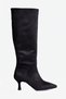 Women's Suede Boots with Zipper, Heeled, and Covered Heel - Venus Black