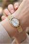 Vintage Elegant Women's Wristwatch | 21 mm Gold-Tone Steel Strap, Oval Design, Silver Dial - 2