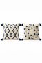 2 Decorative Kilim Rug and Daisy-Patterned Cushion Covers with Invisible Zippers and Tassels, 42x42 cm - 7