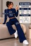 Women's Sporty and Stylish Comfortable Two-Piece Knit Set - 3
