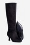 Women's Suede Boots with Zipper, Heeled, and Covered Heel - Venus Black - 4