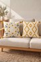 2 Decorative Kilim Rug and Daisy-Patterned Cushion Covers with Invisible Zippers and Tassels, 42x42 cm - 6