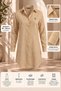 Women's Embroidered Beige Linen Modest Tunic Shirt, Slim Fit, Soft-Textured Cotton Fabric, 95–100 CM, CODE: JSW26-KTG - 4