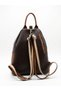 Women's Backpack Double Compartment Sports Bag Sand Brown Tan Dona (23X26X14 cm) - 3