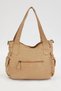 A.Vizon Taupe Color Casual Sports Leather Long-Strap Women's Everyday Shoulder Bag with Multiple Pockets, Flap, and Pocket Detail - 5