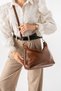 Women's Taba Faux Leather Shoulder Bag with Zipper, Spacious Interior, Stylish Everyday Clutch Bag with Adjustable Strap - 3