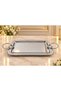 Silver Serving Tray with Single Handle Small