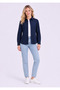 Women's Navy Blue Long-Sleeved Shirt - 4