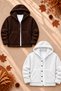 2-Piece Unisex Hooded Plush Fleece Jacket Set – Winter-Weight, Thick-Textured, Button-Up, Double-Pocketed Oversized Cardigan Set