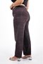 Plus Size Women's High-Waisted, Lace-Up, Pocketed, Cat and Paw Embellished with Stones Burgundy Cotton-Stretch Fabric Woven Tapered-Leg Pants, Sizes 42–48 - 6