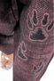 Plus Size Women's High-Waisted, Lace-Up, Pocketed, Cat and Paw Embellished with Stones Burgundy Cotton-Stretch Fabric Woven Tapered-Leg Pants, Sizes 42–48 - 4