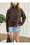 Mock Neck Knit Cardigan with Double Zip Detail - 2