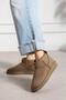 Lora Taupe Color Suede Women's Casual Boots with Fur-Lined Construction and Flat Soles - 3