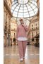 Women's Navy Blue Oversized Sweatshirt with Striped Detail and Wide-Leg Pants Track Suit Set - 3