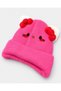 Little Hearts Soft Plush Girls' Winter Beanie with Bow Detail and Ear Details (Ages 1–3) - 3