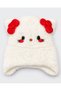 Little Hearts Soft Plush Girls' Winter Beanie with Bow Detail and Ear Details (Ages 1–3)