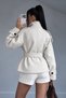 Mock Neck, Thick Melton Coat with Pockets, Lined, with a Belt - 7