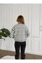 Cardigan with a Crew Neck, Striped Pattern, and Tie-Detail - 4
