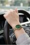 Vintage Elegant Women's Wristwatch | 21 mm Gold-Silver Steel Strap, Green Dial - 2