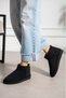 Women's Flat Sole Boots with Black Suede Upper and Soft Fur Accents - 2