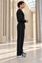 Men's Black Baggy Sweatpants for Winter with Brushed Inside Cuffs, Piped Side Pipes, and Zippered Pockets - 7