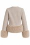 Beige Fur-Trimmed Cardigan - 2y251104 - 2
