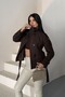 Women's Zra Model Belted Stand Collar Short Cashmere Coat - 3
