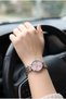 Vintage Elegant Women's Wristwatch | 23 mm Gold-Silver Steel Strap, Pink Dial - 3