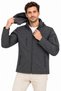 Men's Waterproof Softshell Jacket with Fleece Lining, Removable Hood, and 4 Pockets - Smoke Gray - 4