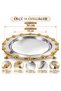 Framed Round Metal Shiny Engagement and Wedding Tea and Coffee Serving Tray with Legs, 34 cm – Silver/Gold - 2