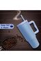 UKR 40 oz Stainless Steel Tumbler with Handle & Straw Light Blue Insulated Travel Mug Hot & Cold Reusable Water Bottle BPA-Free, Spill-Resistant, Fits Cup Holders - 7