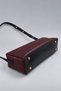 Women's Burgundy Basket-Patterned Faux Leather Luxury Shoulder Bag with Zipper - 4