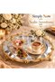 Framed Round Metal Shiny Engagement and Wedding Tea and Coffee Serving Tray with Legs, 34 cm – Silver/Gold - 5