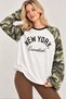 Women's Long-Sleeve Oversized T-Shirt with Military Camouflage Print - 2