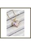 316L Stainless Steel Chain, Purple Artistic Portrait with Pearl Details and Daisy Motif, Model Gold Re BX