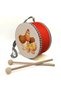 Donkey Foal Printed Leather Children's Drum (Ages 1–5) - Red
