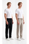 Men's 2-Piece Jogger Pants with Stripes, Zipper, Buttons, and Zippered Pockets, Regular Fit