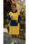 Wellsoft Hooded Wearable Poncho TV Blanket, Unisex, Oversized - YELLOW/NAVY (1 Item) FAN - 3