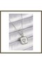 316L Stainless Steel Silver-Colored Square Medallion Zircon Stone-Set Women's Necklace BX