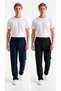 Men's 2-Piece Jogger Pants with Stripes, Zipper, Buttons, and Zippered Pockets, Regular Fit