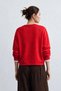 Women's Long-Sleeve Textured T-Shirt - Red - 3