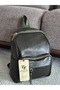 4-Compartment Black Leather Women's Backpack with Adjustable Straps – Daily Use - 5