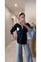 Oversized Paneled Knit Shirt with Fringe