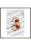 Gold-Toned Rice-Shaped Hoop Earrings with Brown Bead Accents for Women BX