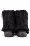 Nemrut Series Black Fur-Trimmed Women's Boots with Thick Soles - 4