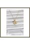 316L Steel Gold-Colored Adjustable Four-Leaf Clover-Style Necklace with Zircon Stones for Women BX