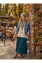 Knitted Batik Colorful & Shimmering Bohemian Scarf & Beanie - 3
