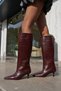 BOBB WOMEN'S BURGUNDY HEELED BOOTS - 3